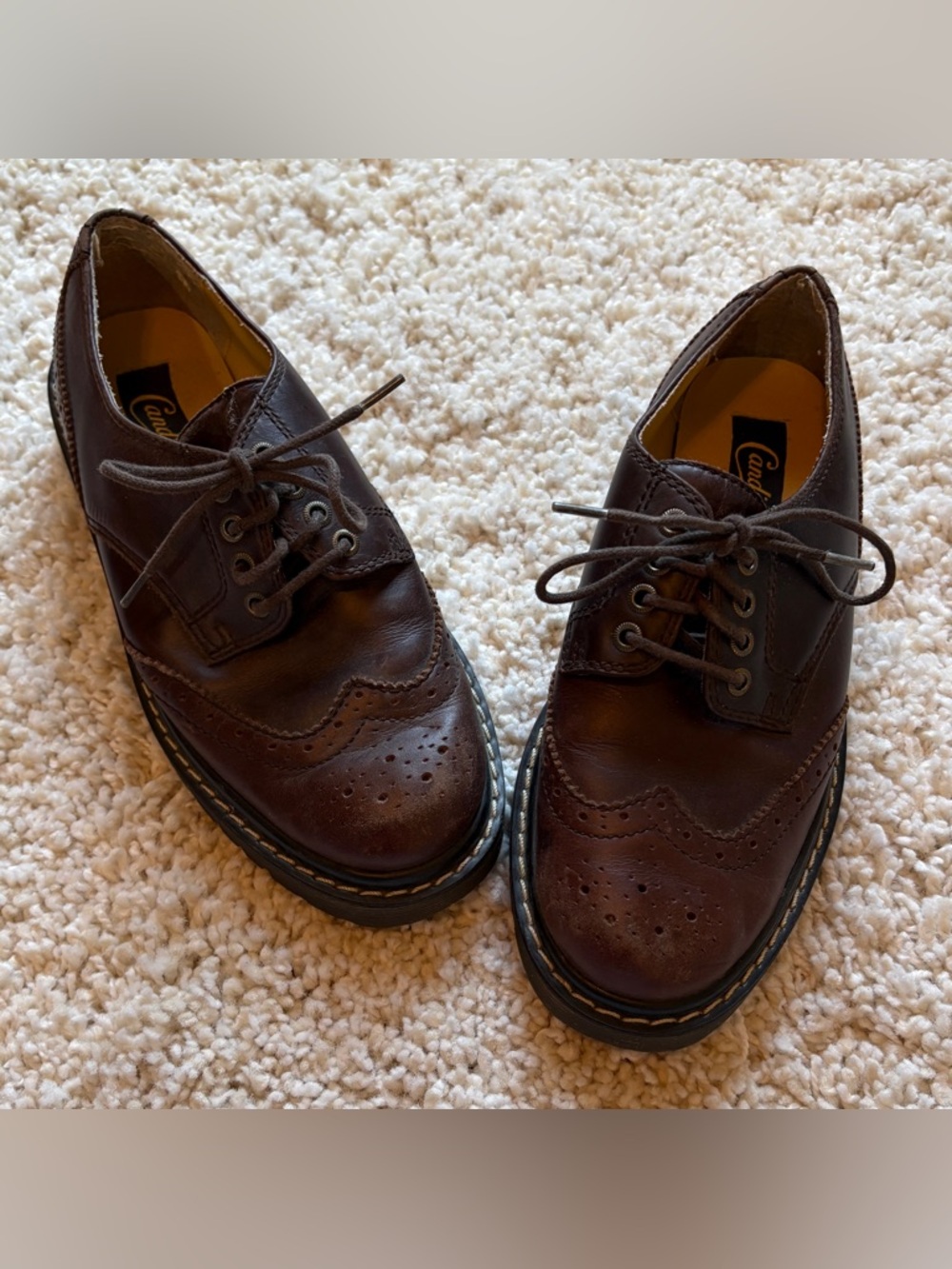 Vintage Candie’s Y2K 90s Leather Platform Oxfords Brogues Wingtip Chunky Shoe
